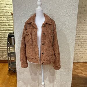 NWT Hippie Rose Brown Teddy Jacket